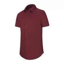 Férfi ing Kariban KA531 Short-Sleeved Cotton/Elastane Shirt -XL, Wine