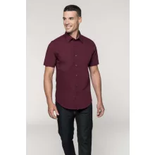 Férfi ing Kariban KA531 Short-Sleeved Cotton/Elastane Shirt -XL, Wine