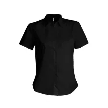 Női blúz Kariban KA532 Ladies Short-Sleeved Cotton/Elastane Shirt -2XL, Black