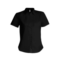 Női blúz Kariban KA532 Ladies Short-Sleeved Cotton/Elastane Shirt -2XL, Black