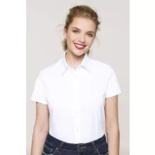 Női blúz Kariban KA532 Ladies Short-Sleeved Cotton/Elastane Shirt -M, Black