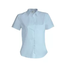 Női blúz Kariban KA532 Ladies Short-Sleeved Cotton/Elastane Shirt -XL, Light Blue