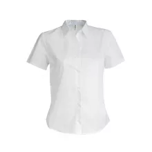 Női blúz Kariban KA532 Ladies Short-Sleeved Cotton/Elastane Shirt -XL, White