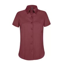 Női blúz Kariban KA532 Ladies Short-Sleeved Cotton/Elastane Shirt -2XL, Wine