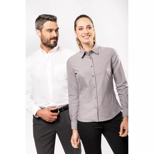 Férfi ing Kariban KA533 Men S Long-Sleeved Oxford Shirt -S, Oxford Blue