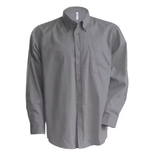 Férfi ing Kariban KA533 Men S Long-Sleeved Oxford Shirt -2XL, Oxford Silver