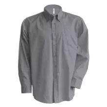 Férfi ing Kariban KA533 Men S Long-Sleeved Oxford Shirt -3XL, Oxford Silver