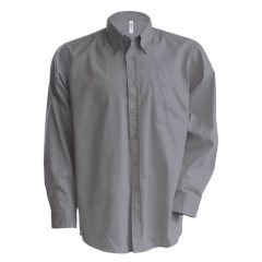 Férfi ing Kariban KA533 Men S Long-Sleeved Oxford Shirt -4XL, Oxford Silver