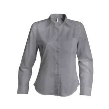 Női blúz Kariban KA534 Ladies Long-Sleeved Oxford Shirt -XL, Oxford Silver