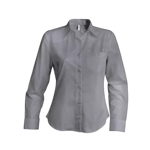 Női blúz Kariban KA534 Ladies Long-Sleeved Oxford Shirt -XS, Oxford Silver