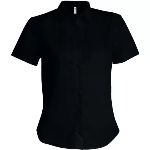 Női blúz Kariban KA540 Ladies Short-Sleeved non-Iron Shirt -XL, Black