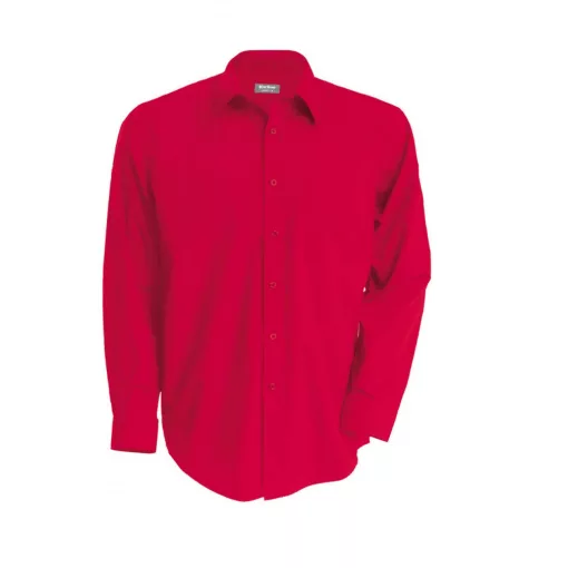 Férfi ing Kariban KA541 Men S Long-Sleeved Cotton poplin Shirt -2XL, Classic Red
