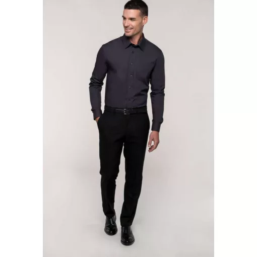Férfi ing Kariban KA541 Men S Long-Sleeved Cotton poplin Shirt -2XL, Zinc
