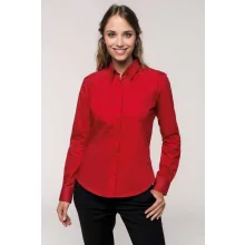 Női blúz Kariban KA542 Ladies Long-Sleeved Cotton poplin Shirt -XL, Black