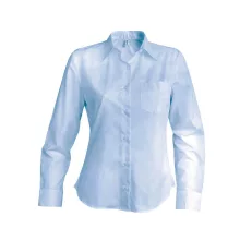 Női blúz Kariban KA542 Ladies Long-Sleeved Cotton poplin Shirt -XS, Bright Sky