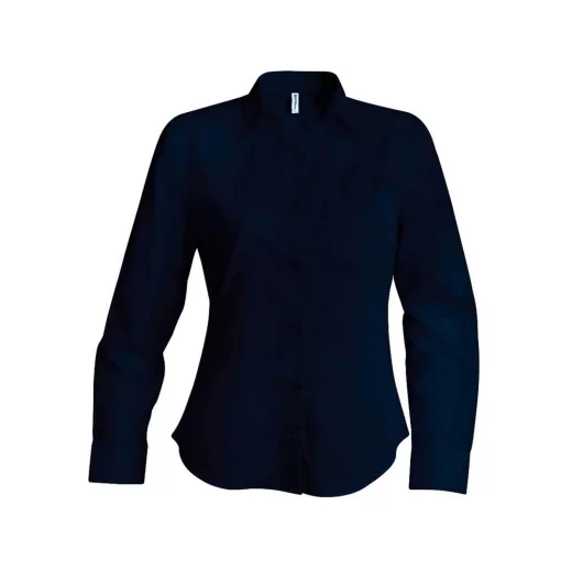 Női blúz Kariban KA542 Ladies Long-Sleeved Cotton poplin Shirt -M, Navy