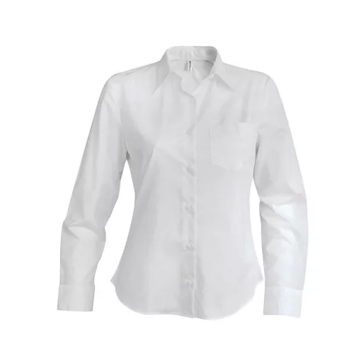 Női blúz Kariban KA542 Ladies Long-Sleeved Cotton poplin Shirt -2XL, White