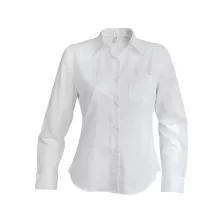 Női blúz Kariban KA542 Ladies Long-Sleeved Cotton poplin Shirt -M, White