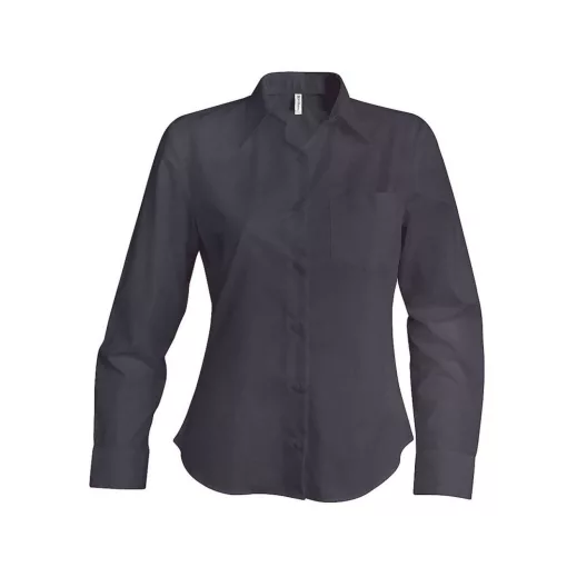 Női blúz Kariban KA542 Ladies Long-Sleeved Cotton poplin Shirt -S, Zinc
