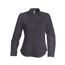 Női blúz Kariban KA542 Ladies Long-Sleeved Cotton poplin Shirt -XS, Zinc