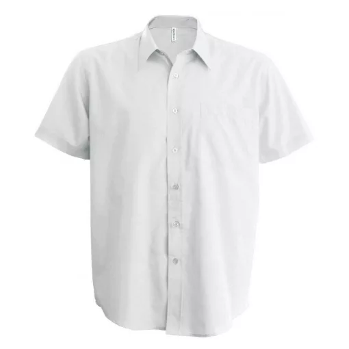 Férfi ing Kariban KA543 Men S Short-Sleeved Cotton poplin Shirt -3XL, White