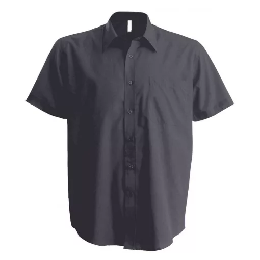 Férfi ing Kariban KA543 Men S Short-Sleeved Cotton poplin Shirt -4XL, Zinc