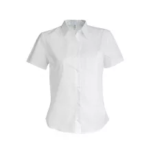 Női blúz Kariban KA544 Ladies Short-Sleeved Cotton poplin Shirt -S, White