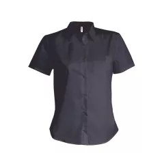 Női blúz Kariban KA544 Ladies Short-Sleeved Cotton poplin Shirt -2XL, Zinc