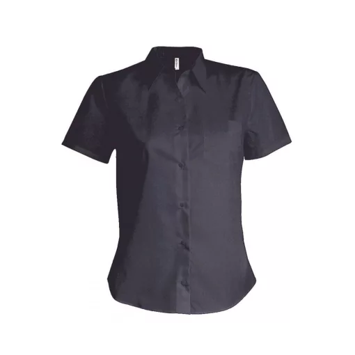 Női blúz Kariban KA544 Ladies Short-Sleeved Cotton poplin Shirt -M, Zinc