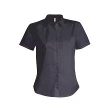 Női blúz Kariban KA544 Ladies Short-Sleeved Cotton poplin Shirt -S, Zinc