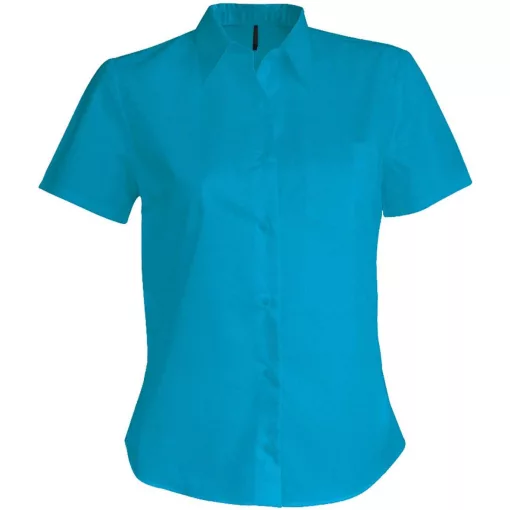 Női blúz Kariban KA548 Judith > Ladies Short-Sleeved Shirt -S, Bright Turquoise