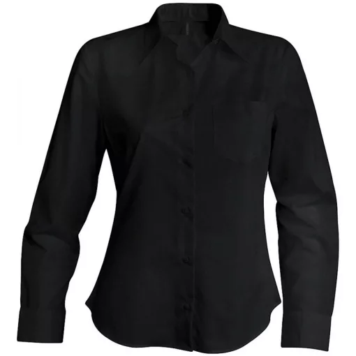 Női blúz Kariban KA549 Jessica > Ladies Long-Sleeved Shirt -M, Black