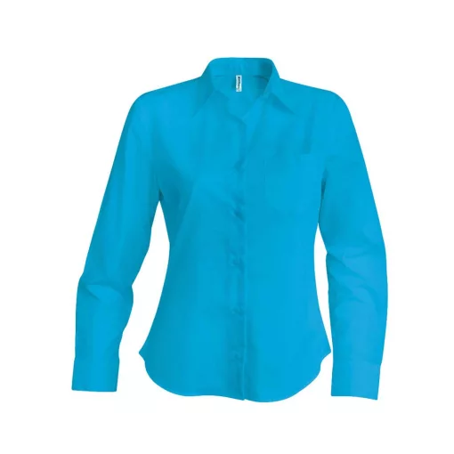Női blúz Kariban KA549 Jessica > Ladies Long-Sleeved Shirt -S, Bright Turquoise