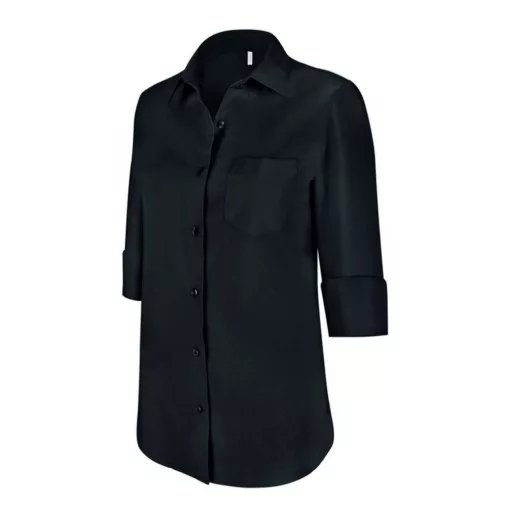 Női blúz Kariban KA558 Ladies 3/4 Sleeved Shirt -4XL, Black