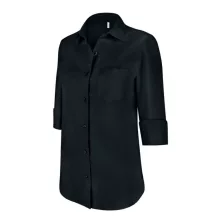 Női blúz Kariban KA558 Ladies 3/4 Sleeved Shirt -XS, Black