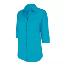 Női blúz Kariban KA558 Ladies 3/4 Sleeved Shirt -S, Bright Turquoise