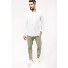 Férfi ing Kariban KA588 Men S Long Sleeve Linen And Cotton Shirt -M, Navy