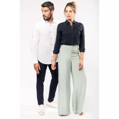 Női blúz Kariban KA589 Ladies Long Sleeve Linen And Cotton Shirt -2XL, Navy