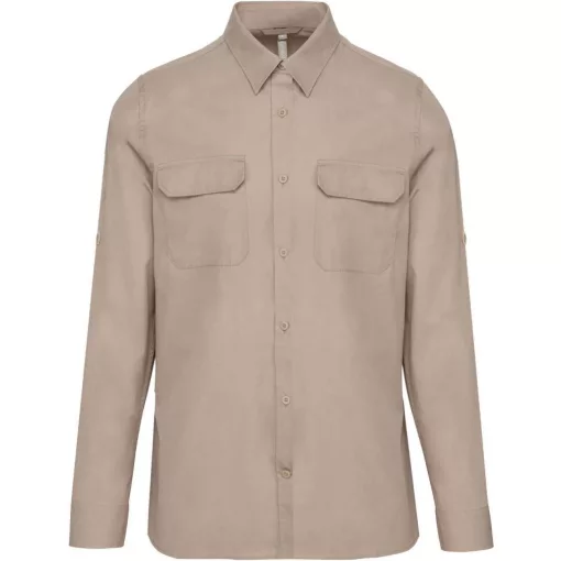 Férfi ing Kariban KA590 Men S Long-Sleeved Safari Shirt -2XL, Beige
