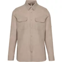 Férfi ing Kariban KA590 Men S Long-Sleeved Safari Shirt -4XL, Beige