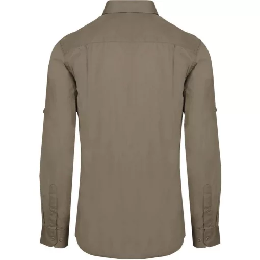 Férfi ing Kariban KA590 Men S Long-Sleeved Safari Shirt -4XL, Light Khaki