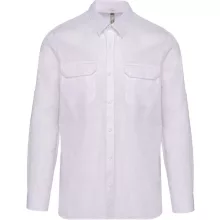 Férfi ing Kariban KA590 Men S Long-Sleeved Safari Shirt -L, White