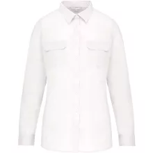 Női blúz Kariban KA591 Ladies Long Sleeved Safari Shirt -XL, White