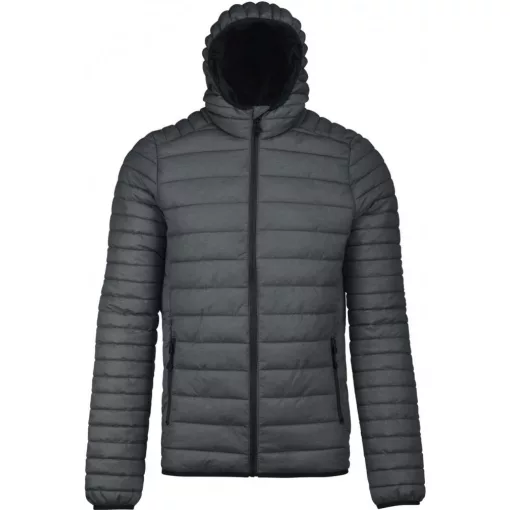 Férfi kabát Kariban KA6110 Men S Lightweight Hooded padded Jacket -M, Marl Dark Grey