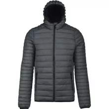 Férfi kabát Kariban KA6110 Men S Lightweight Hooded padded Jacket -S, Marl Dark Grey