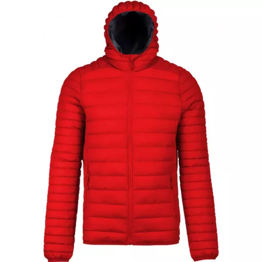 Férfi kabát Kariban KA6110 Men S Lightweight Hooded padded Jacket -M, Red