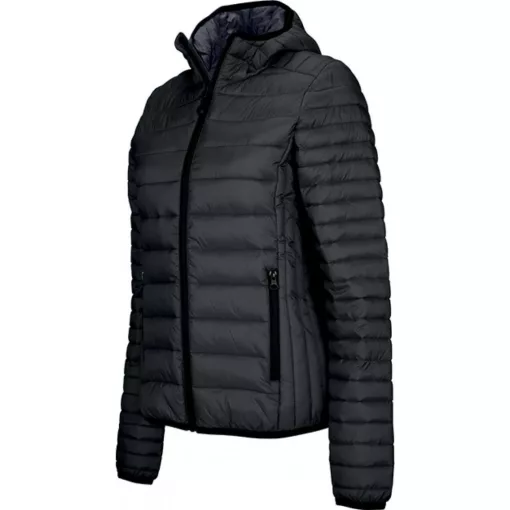 Női kabát Kariban KA6111 Ladies Lightweight Hooded padded Jacket -XL, Black