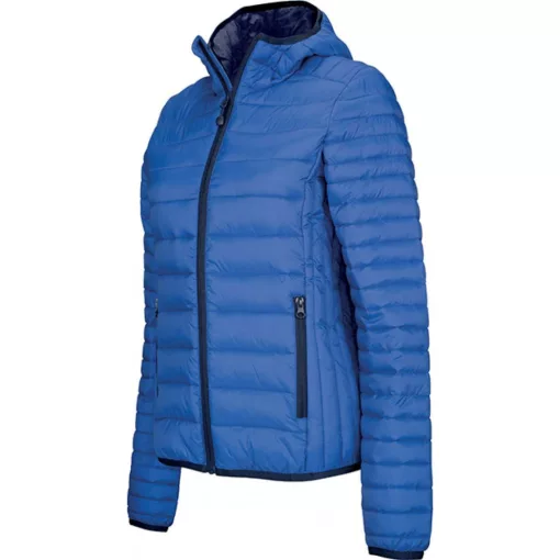 Női kabát Kariban KA6111 Ladies Lightweight Hooded padded Jacket -2XL, Light Royal Blu