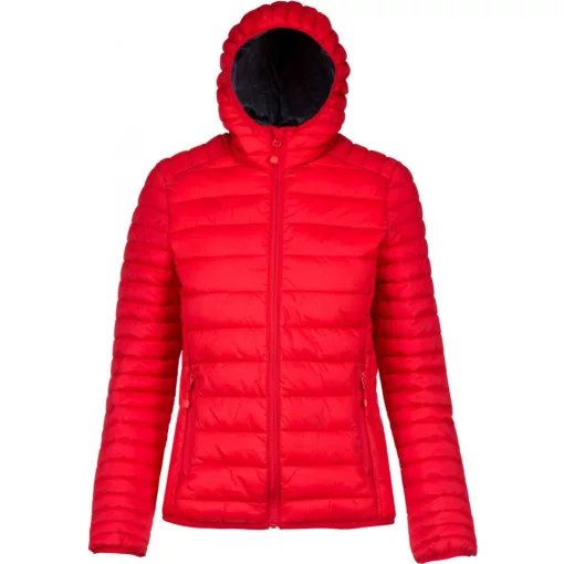 Női kabát Kariban KA6111 Ladies Lightweight Hooded padded Jacket -L, Red