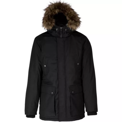 Férfi kabát Kariban KA621 Winter parka -L, Black